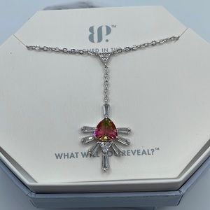 Bomb Party NecklaceRBP2654THE SUNBURST PENDANT Watermelon Tourmaline/Rhodium NIB